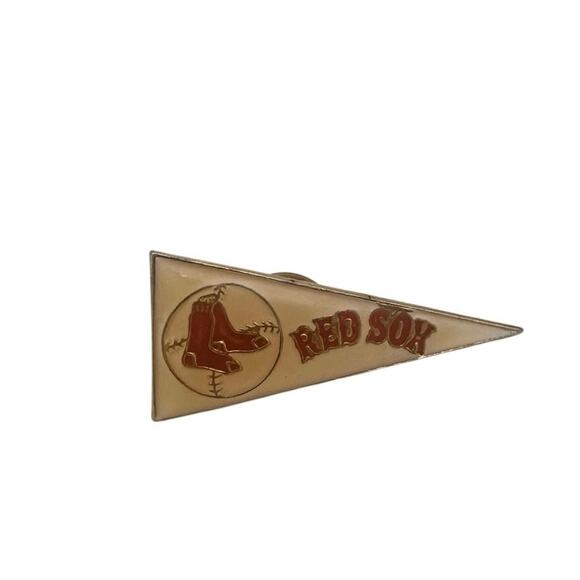 1981 Vintage Red Sox Pennant Pin + Backs ~ Official MLB Baseball Collectors Pin! - Picture 1 of 5